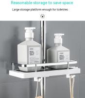 Estante De Baño Pared Montado Sin Perforar Aluminio Espacio Esquina Ducha Caddy Organizador De Almacenamiento Multi-capas Rack - details 1