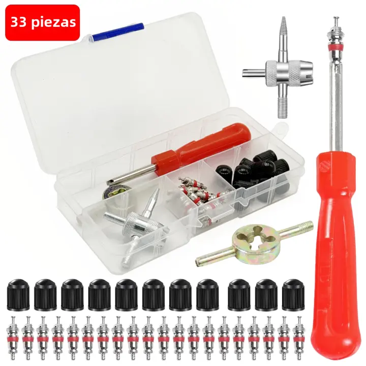 Kit De Herramientas Para Reparación De Neumáticos De Bicicleta Y Coche Herramienta De Extracción De Corazón De Válvula De Neumático Para Automóviles Y Motocicletas - 1