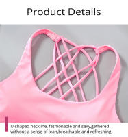Nueva Sujetador Deportivo Para Mujer Push up Cross Back Shockproof Running Gimnasio Entrenamiento Yoga Top Corto De Fitness - details 17