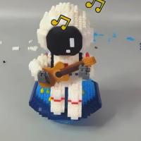 Modelo De Guitarra Astronáutica Luminosa Bloques Educativos Artesanales Decoración Para El Hogar Juguete Para Adultos Y Niños - details 2