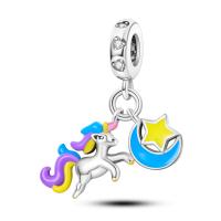 Encantos De Cocodrilo Plateado En Plata Con Dibujo Colorido Encantos Colgantes Para Pulseras Y Collares Joyería DIY - details 198