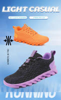 Zapatos De Correr Para Hombre En Color Naranja Zapatos Deportivos Casuales Transpirables Ligeros Antideslizantes Para Exterior Y Maratón - details 1