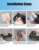 Estante de baño de aleación de aluminio, organizador de almacenamiento de maquillaje, champú, ducha, accesorios de baño, sin taladro, estante de pared - details 5