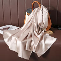 Pañuelo De Seda Lujoso Para Mujer En Color Sólido Moda Comodidad Y Versatilidad Shawl Muffler Neckerchief Bandanna Para Exterior - details 21
