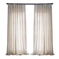 Gruesas de estilo Japonés para dormitorios, Salas de estar y Cortinas semisombreadas de Algodón y Lino,Cortinas de Gasa de Lino para Sala de estar, dormitorio, Luz, Lujo, Ventana, Mampara, el poste Free (poste no incluido) balcón Anillo para Colgar - details 1