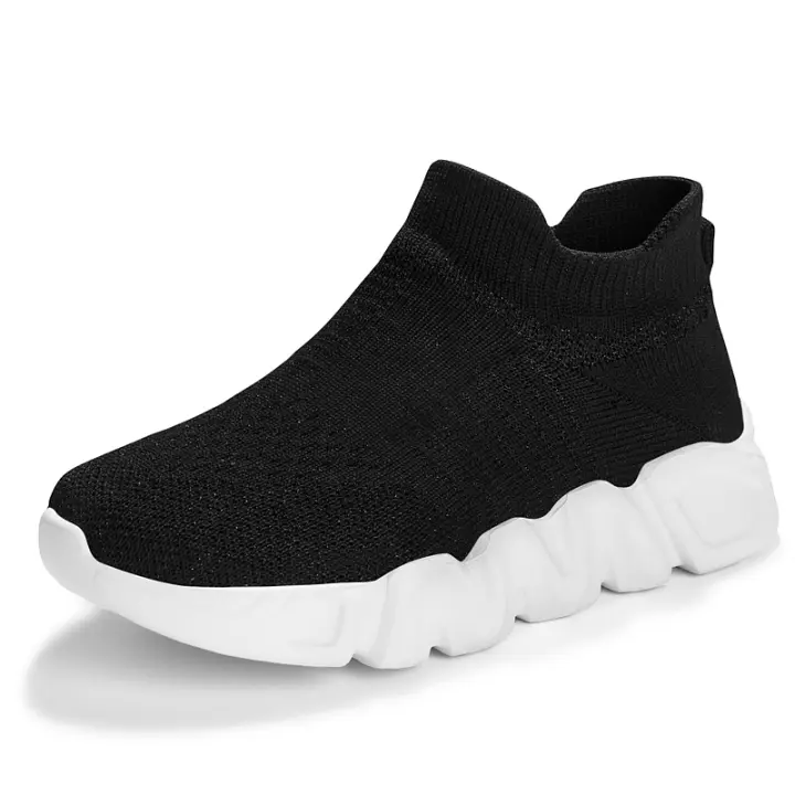 Zapatillas De Tenis Para Niños Y Niñas Alpargatas Deportivas De Alta Top Knitted Moda Casual Transpirables Talla True Fit - 1