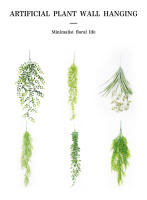 Arbustos Artificiales De Suculentas Colgantes Para Decoración De Pared Hogar Jardín Bodas Y Fiestas Falsas Plantas Verdes De Rattan Estilo Bonsái - details 11