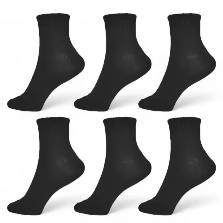 Geshop 6 Pares Calcetines Tobilleros Algodón Caña Media  Calcetines Transpirables Hombre Mujer  Color Negro, Blanco. - 1