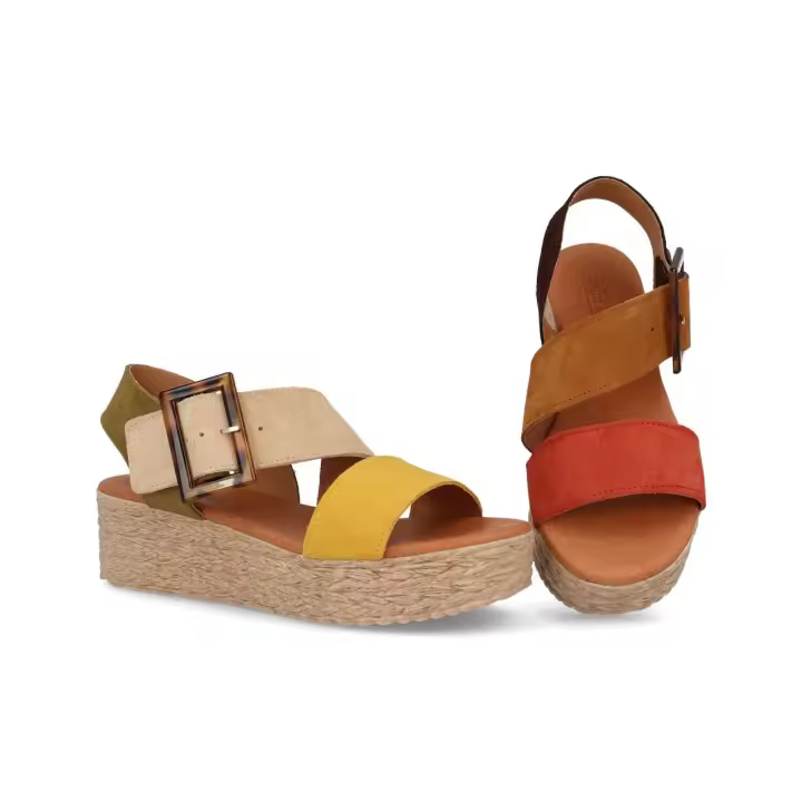 718 - DIGO DIGO SANDALIAS DE PLATAFORMA    COLORES : KAKI , MARRON  TALLAS : 35 AL 41  CORTE EXTERIOR : PIEL  FORRO INTERIOR : PIEL  PLANTILLA : PIEL / GEL    ALTURA TACÓN / CUÑA : 5 CM.  PISO : SINTÉTICO - 1