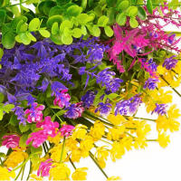 12 Bundles De Flores Artificiales Para Exteriores Resistentes Al UV Plantas De Plástico Para Jardín Patio Porche Decoración De Boda Farmacia Hogar Estilo Multicolor - details 5
