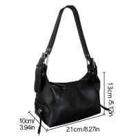 Bolso De Hombro Para Mujer Estilo Y2K Minimalista Bolso De Motocicleta Moda Callejera Con Cierre De Cremallera Material PU - details 0
