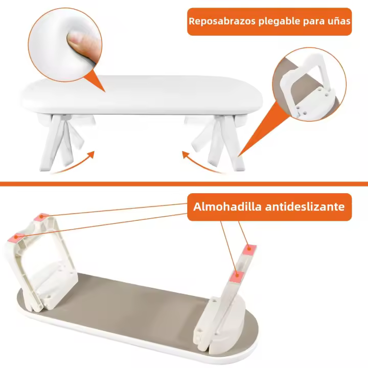 Almohada De Uñas H6 Para Arte De Uñas Portátil Plegable Fácil De Limpiar No Eslipiente Y Cómodo Material PU - 1