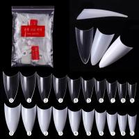 500pcs De Uñas Postizas Acrílicas Francesas Curvas Puntiagudas Naturales Transparentes Tamaño Mixto Extensión Cobertura Total Uñas Press on - details 0
