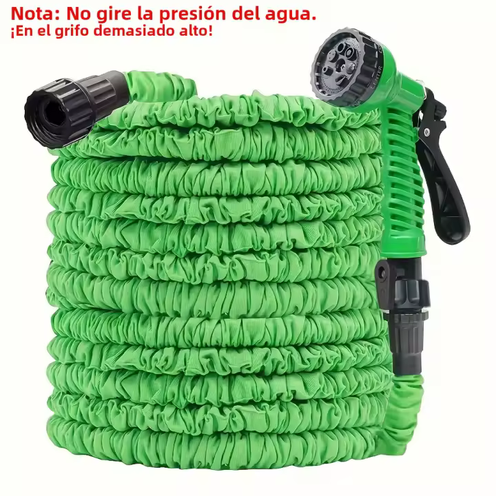 1pc Camión De Jardín Expansible 30 Pies Con Conector Alta Presión Flexible Con Pistola De Rociador De 7 Modos Universal - 1