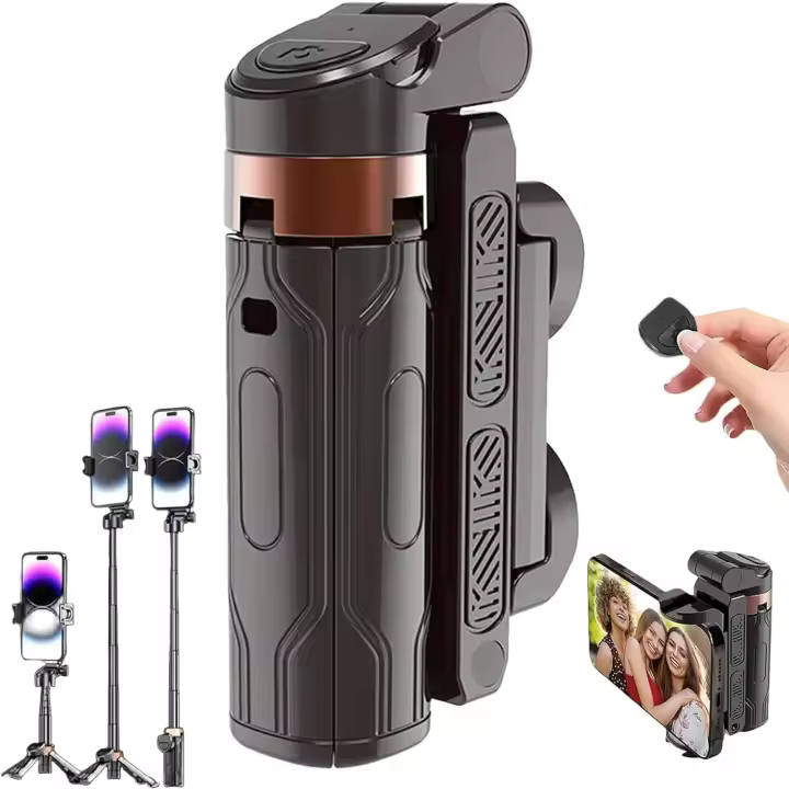 Palo de selfie portátil Pocketflex nuevo 2025, mini trípode Pocket Flex, mini trípode reversible JJ02, palo de selfie Pocket Flex de 360° con control remoto. - 1