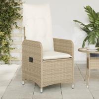 vidaXL Silla de jardín reclinable con cojines ratán sintético en color Beige/Marrón/Negro y más | cómodas modernas ergonómicas para comedor cocina salón hogar - details 0
