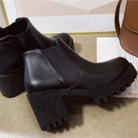Botas De Mujer De Tacón Alto Y Plataforma Cómodas De Puntera Redonda Color Sólido Casual Para Otoño E Invierno Nueva 2024 - details 2
