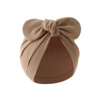 Gorro De Algodón Para Bebés Recién Nacidos Niñas Y Niños Con Lazos Turbante Estilo Bonnet Solido Ajustable Para Bebés De 0 a 24 Meses - details 2