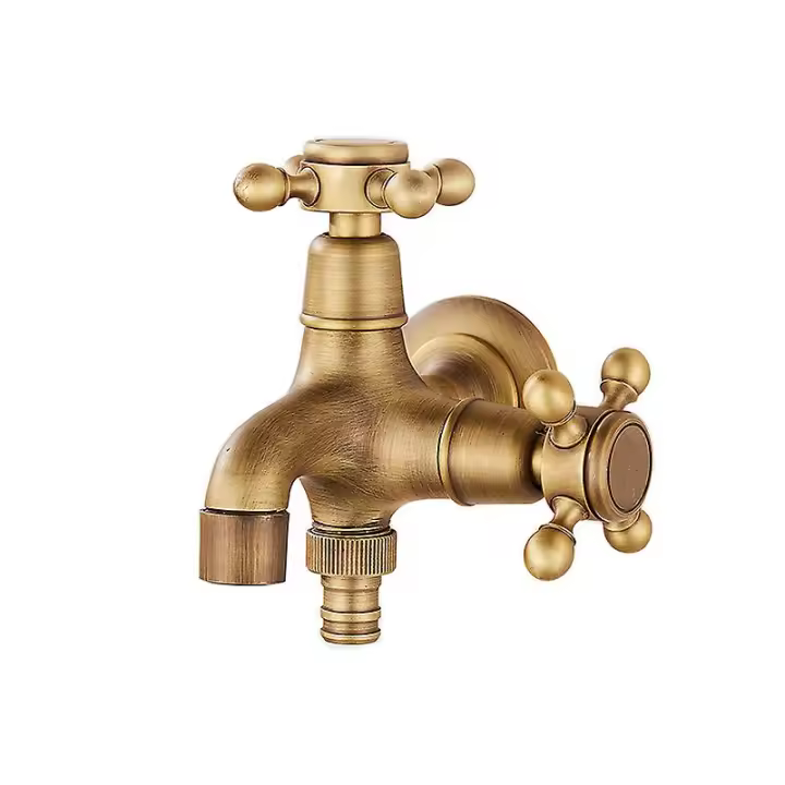 Grifo de Doble use with Caño de cuatro puntos montado en la comparación Antiguo totalmente de Cobre de estilo Europeo - 1