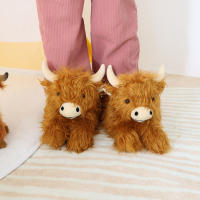 Chinelos De Vaca Highland Escocesa Para Mujeres Y Hombres Regalos Suaves Y Antideslizantes Chinelos De Interior De Peluche - details 0