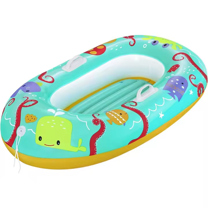 Barca Hinchable Infantil Happy Crustacen 119x79 cm Azul - 1