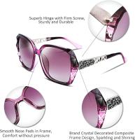 Gafas de Sol Polarizadas Mujer Protección UV400 Moda Clásico Retro Gafas de Sol GrandesTamaño - details 1