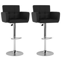 vidaXL Taburetes de cocina 2 unidades cuero sintético color en color Crema/Negro/Marrón y más | cómodas modernas ergonómicas para comedor cocina salón hogar - details 1