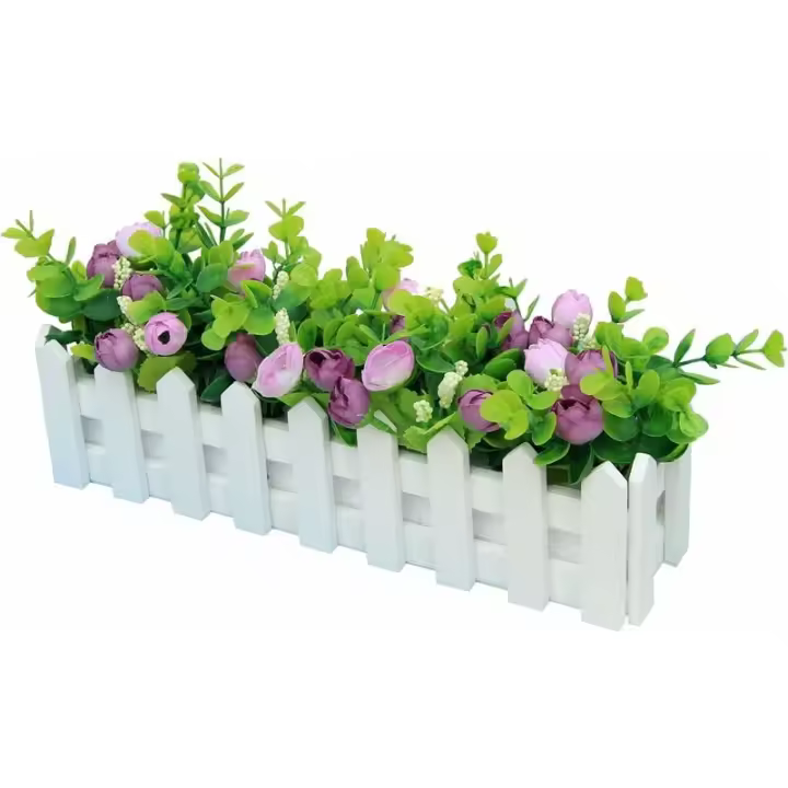 Rosas Plantas Artificiales con Valla Flores Artificiales Falsas con simulación en maceta Plantas en maceta Bonsai Flores Artificiales Plantas Artificiales Balcón Adornos Decoraciones 30 7 - 1