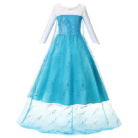 Vestido De Princesa Elsa Reina De La Nieve Con Luz LED Para Niñas Ropa De Fiesta De Halloween Y Carnaval Disfraz Infantil De Cosplay Talla A-Line Material COTON Y POLYESTER - details 4
