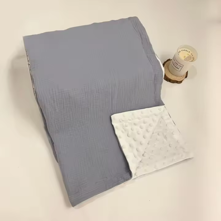 Manta de crepe para bebé, manta para envolver al bebé, manta para recién nacido, edredón de verano de terciopelo, edredón para aire acondicionado - 1