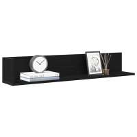 vidaXL Estantes de pared 2 uds madera 100x16,5x16,5 cm en color Gris hormigón/Negro/Marrón roble y más | práctico organizador multiusos diseño compacto funcional - details 1
