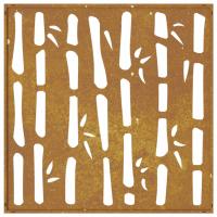 vidaXL Adorno de pared de jardín acero corten diseño bambú 55x55 cm - details 4