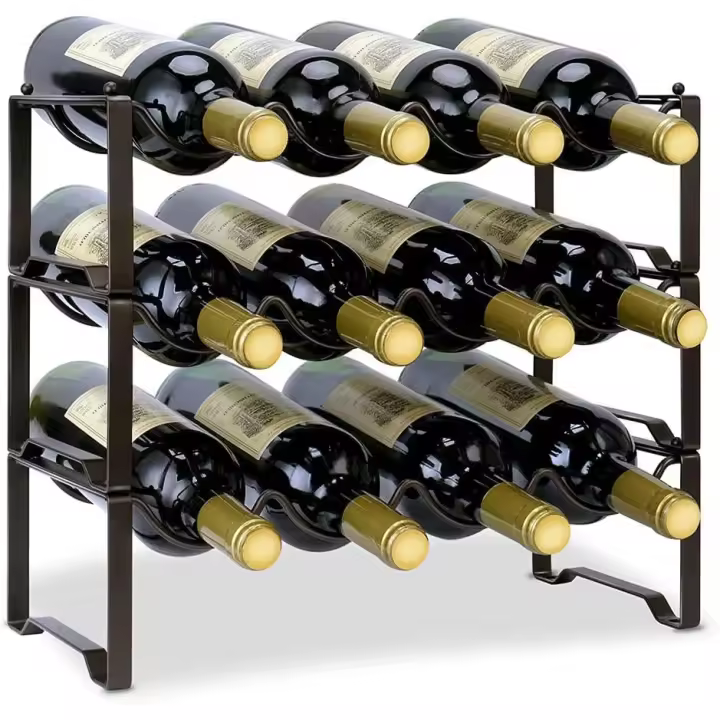 Botellero multicapa, botellero de metal independiente para bar en casa, 12 botellas - 1