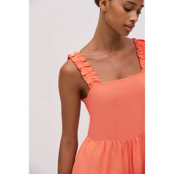 Ysabel Mora - Vestido corto volantes tirantes fruncidos coral - 1