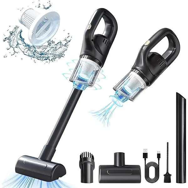 Aspiradora de Mano, Mini aspiradora inalambrica, succión Fuerte, Recargable por USB,Inalámbrico aspiradora de Mano en húmedo y seco para el hogar,sofá, Pelo de Mascota, automóvil, Cocina - 1