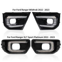 Luces Diurnas LED Para Ford Ranger 2022 2023 Wildtrak XLT Sport Platinum DRL Antena Delantera 12V Auto Con Función De Señal - details 0