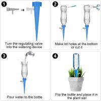 12 piezas de riego de plantas, sistema de riego por goteo automático con interruptor de válvula de control para jardín hogar interior al aire libre - details 2