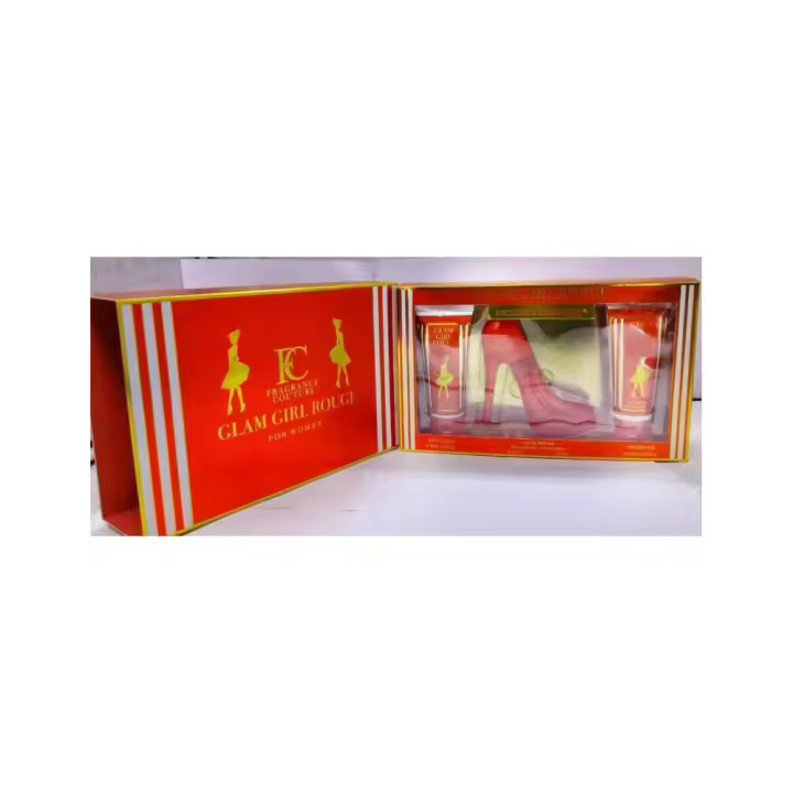 ESTUCHE GLAM GIRL ROUGE FOR WOMEN 100ML, BODY LOTION 90ML Y SHOWER GEL 90ML ---3 PZAS------SUPERTOP-----MARCA FC - 1
