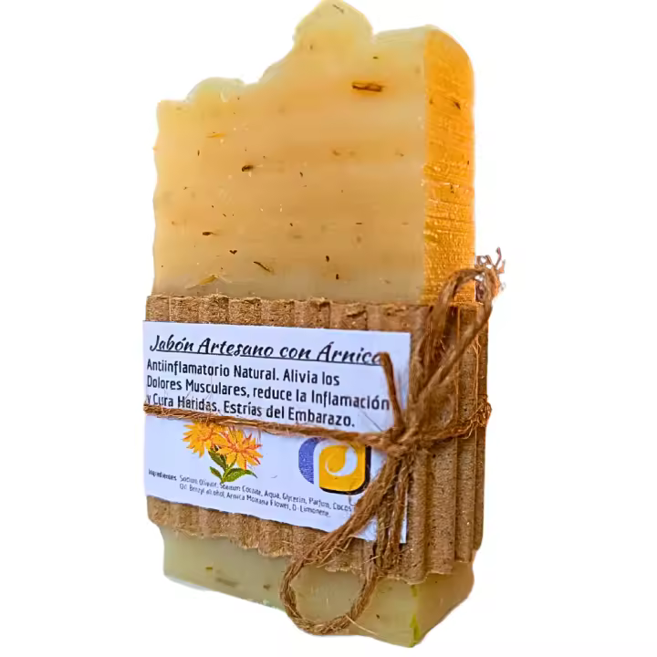 Jabón Artesano Natural con Árnica. PumarShop Cinnia Natura. Antiinflamatorio, Cicatrizante. Pack Ahorro. Hecho a Mano - 1