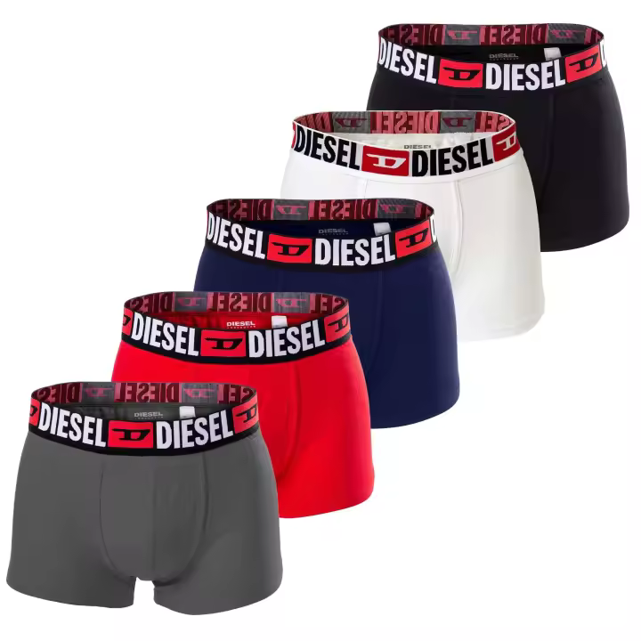 DIESEL Calzoncillos Boxer Hombre, Pack de 5 - UMBX-DAMIENFIVEPACK, Troncos, Algodón elástico UMBX-DAMIENFIVEPACK - 1
