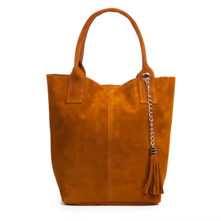 Firenze Artegiani. Chiusi Bolso Shopper Mujer.Piel auténtica Gamuza  . Made in Italy. Vera Pelle Italiana. - 1