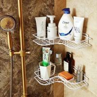 Estante De Baño Metálico Sin Perforar Organizador De Condimentos Esquina Para Almacenamiento De Shampoo Y Cosméticos Accesorios De Baño - details 5