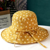 Sombrero Para Mujer Verano Impresión De Amor Gran Alas Protección Solar Algodón Y Lino Plegable Sombrero De Pescador - details 4