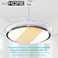 WellHome Ventilador de Techo con Luz LED Ø53x30cm 40W - Aspas retráctiles, Silencioso, 6 Velocidades, Mando a distancia y luz regulable en 3 tonos - details 2