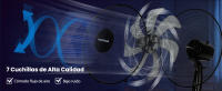 Aigostar Ventilador de Pie Silencioso con 7 aspas, diámetro 43 cm, oscilación de 70°, 3 velocidades y altura ajustable de 108 a 130 cm. Ideal para dormir. - details 3