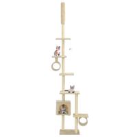 vidaXL Rascador para Gatos con Poste Rascador de Sisal 260cm Mascotas Color Gris,  Azul oscuro,  Beige y mas - details 2