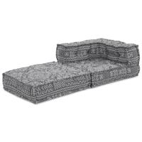 Pouf Modular vidaXL Gris Claro 70x70x54 Tela - details 0