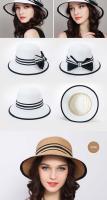 Gorro De Paja Para Mujer Muchique Boater Sombrero De Verano Con Alas Anchas Para Playa Protección Solar Gorro De Viaje Casual Con Lazo - details 12