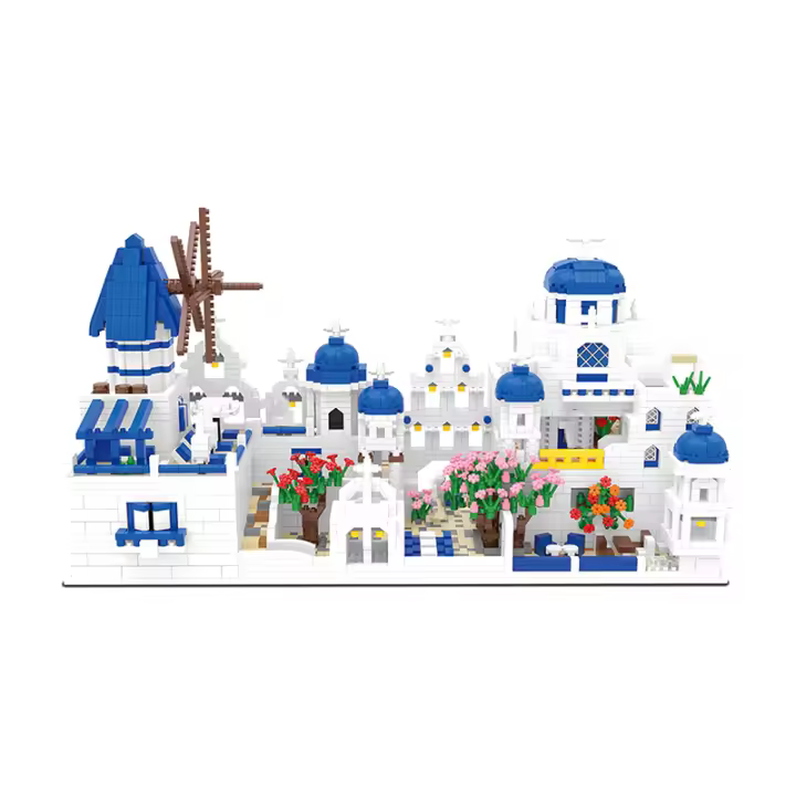Conjunto De Bloques De Construcción Santorini 4310 Piezas Modelo De Arquitectura Marítima Y De Amor Juguete De Montaje Para Adultos Y Niños Regalo De Cumpleaños - 1