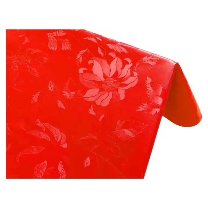 Mantel de hule damasco elegante - Rojo 40101-3    mantel por metros; manteles; mantel barato; mantel jardín - 1